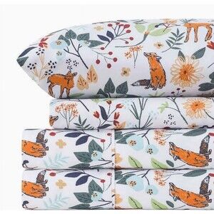 Charisma Fox King Sheet Set 6pc Wild Woods Flat/Fitted w/ 4 Pillowcases Nature